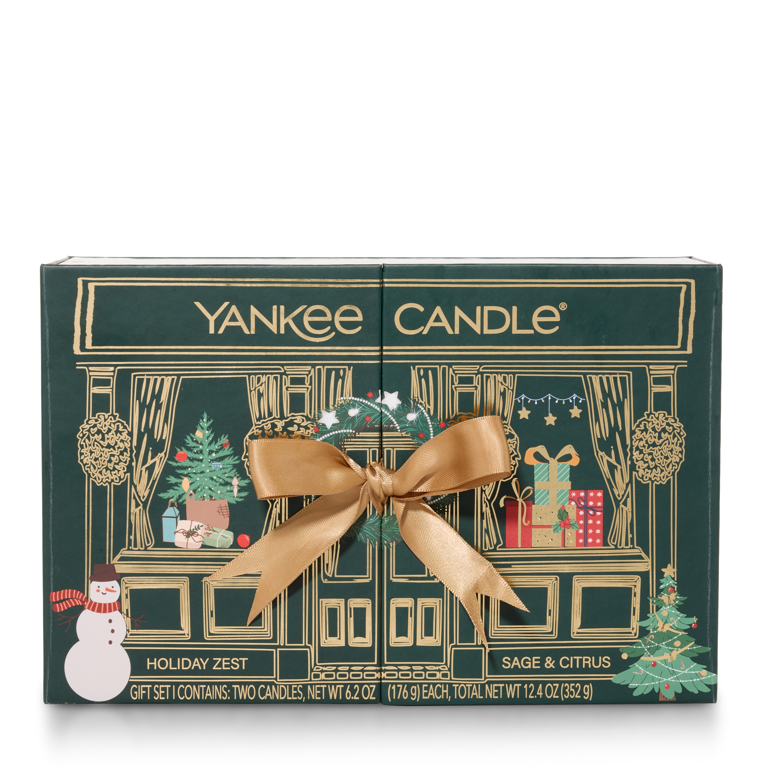 Fluted Candle Duo in Green