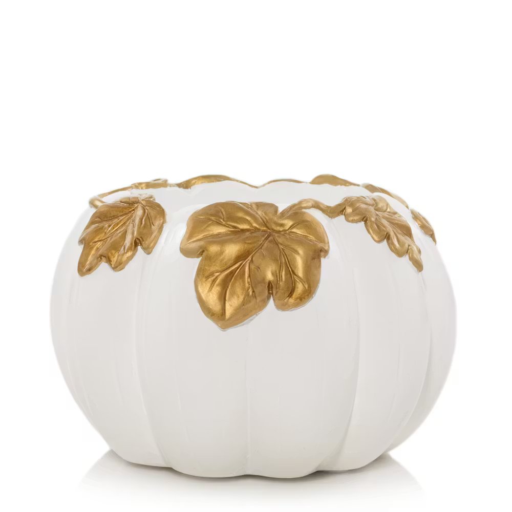 White Pumpkin Resin Holder