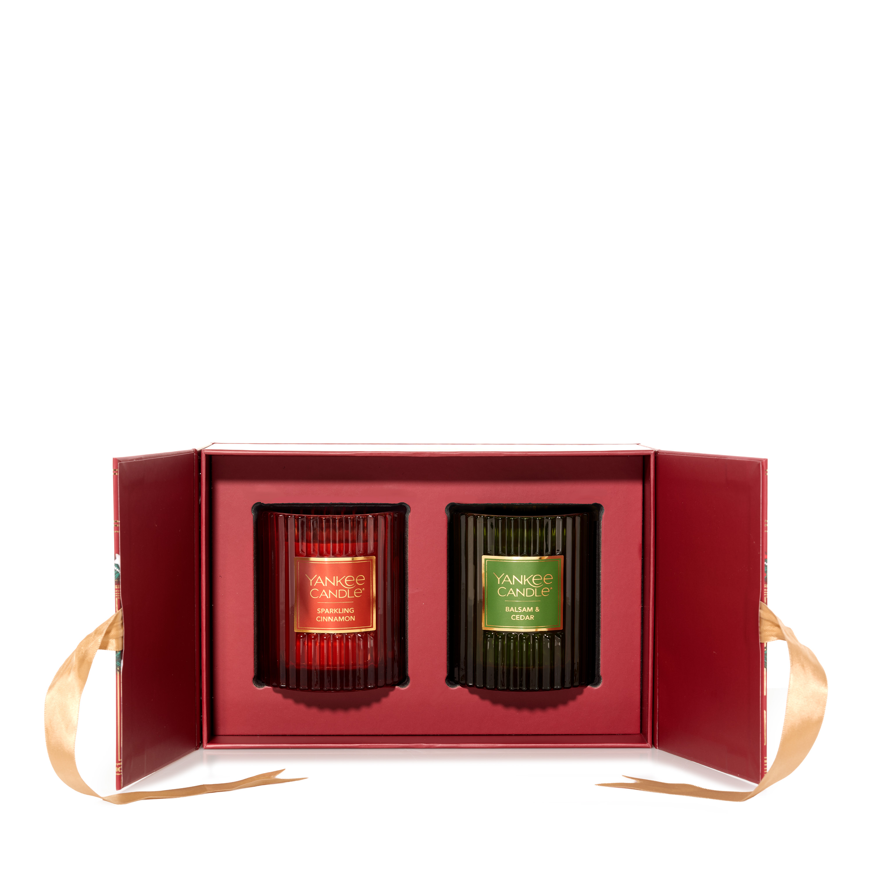 Fluted Candle Duo in Red - Image 2